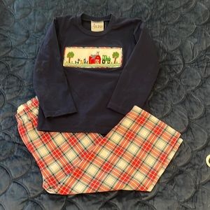 Boys Smocked Farm 2 Piece Set
